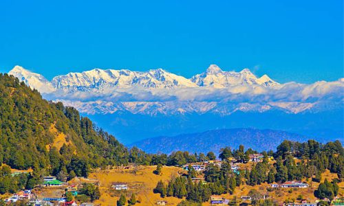 View of the Himalayas from Tiffin Top, Nainital